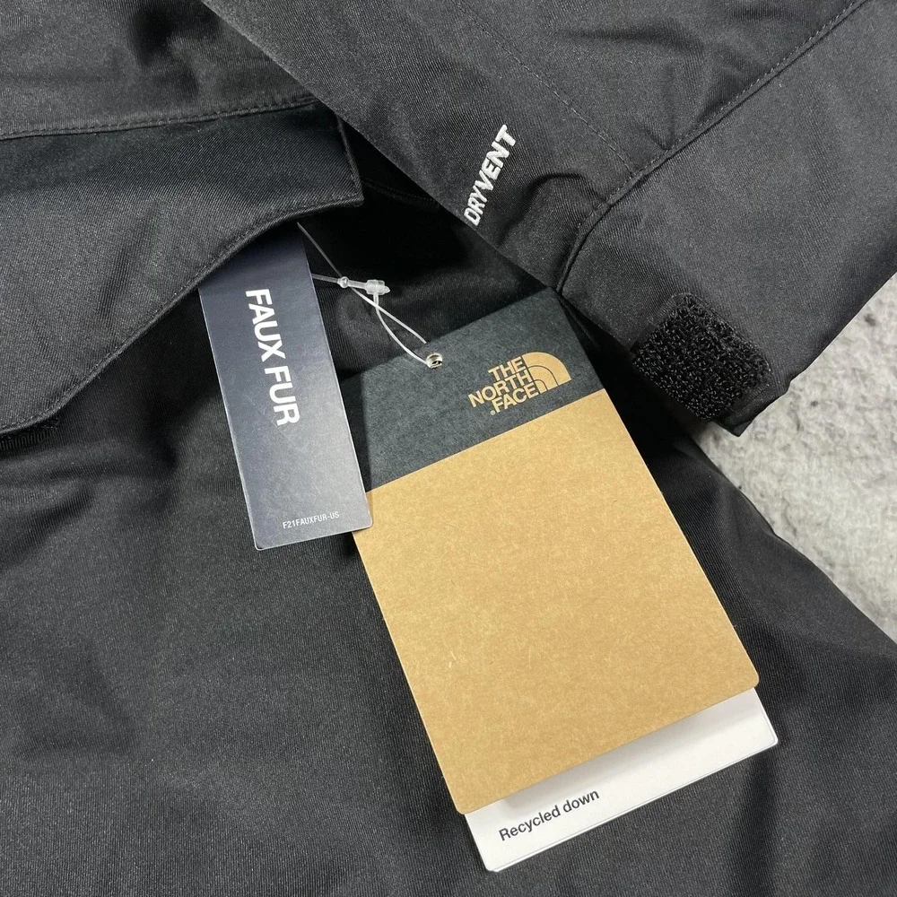 The North Face Coat Mens‎ Large Black Bedford Down Parka DryVent Faux Fur Hood